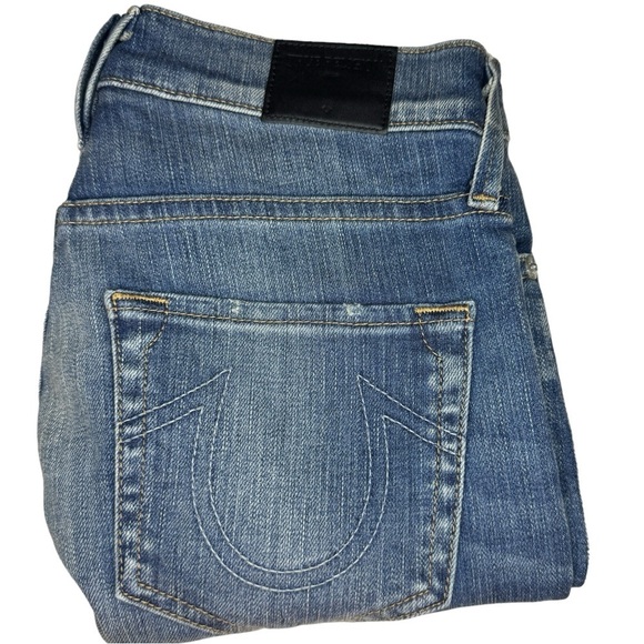 True Religion Liv Low Rise Relaxed Skinny denim jeans button fly women’s 24 - Picture 3 of 13